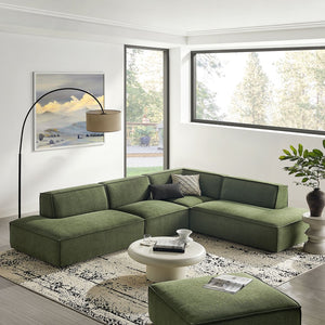 Modway Furniture Restore Modway Modular Corner Sectional with Stain Resistant Fabric and Pocket Coil Seating Foliage EEI-7413-FOL