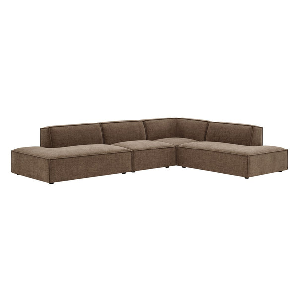 Modway Furniture Restore Modway Modular Corner Sectional with Stain Resistant Fabric and Pocket Coil Seating Mocha EEI-7413-MOC