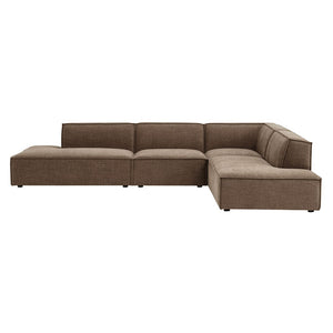 Modway Furniture Restore Modway Modular Corner Sectional with Stain Resistant Fabric and Pocket Coil Seating Mocha EEI-7413-MOC