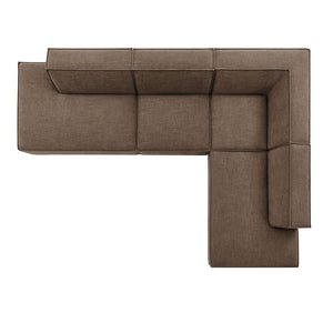 Modway Furniture Restore Modway Modular Corner Sectional with Stain Resistant Fabric and Pocket Coil Seating Mocha EEI-7413-MOC