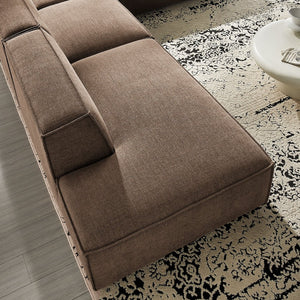 Modway Furniture Restore Modway Modular Corner Sectional with Stain Resistant Fabric and Pocket Coil Seating Mocha EEI-7413-MOC