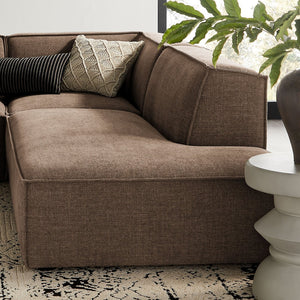 Modway Furniture Restore Modway Modular Corner Sectional with Stain Resistant Fabric and Pocket Coil Seating Mocha EEI-7413-MOC