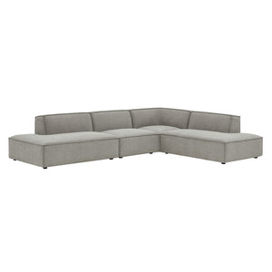 Modway Furniture Restore Modway Modular Corner Sectional with Stain Resistant Fabric and Pocket Coil Seating Pewter EEI-7413-PEW