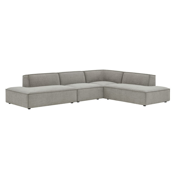 Modway Furniture Restore Modway Modular Corner Sectional with Stain Resistant Fabric and Pocket Coil Seating Pewter EEI-7413-PEW