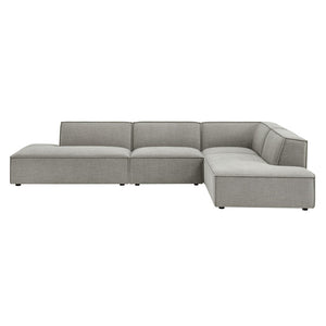 Modway Furniture Restore Modway Modular Corner Sectional with Stain Resistant Fabric and Pocket Coil Seating Pewter EEI-7413-PEW