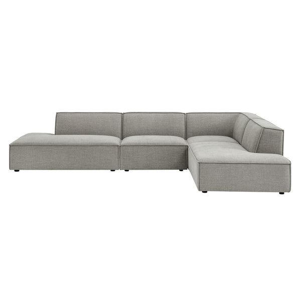Modway Furniture Restore Modway Modular Corner Sectional with Stain Resistant Fabric and Pocket Coil Seating Pewter EEI-7413-PEW