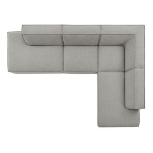 Modway Furniture Restore Modway Modular Corner Sectional with Stain Resistant Fabric and Pocket Coil Seating Pewter EEI-7413-PEW