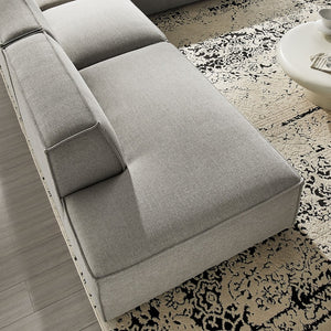 Modway Furniture Restore Modway Modular Corner Sectional with Stain Resistant Fabric and Pocket Coil Seating Pewter EEI-7413-PEW