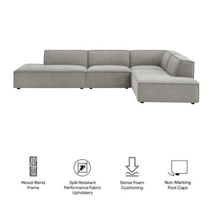 Modway Furniture Restore Modway Modular Corner Sectional with Stain Resistant Fabric and Pocket Coil Seating Pewter EEI-7413-PEW