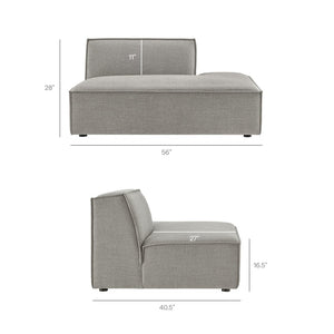 Modway Furniture Restore Modway Modular Corner Sectional with Stain Resistant Fabric and Pocket Coil Seating Pewter EEI-7413-PEW
