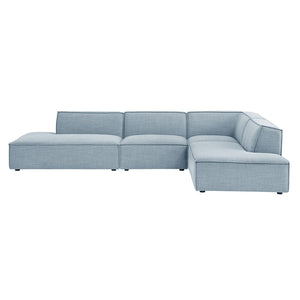 Modway Furniture Restore Modway Modular Corner Sectional with Stain Resistant Fabric and Pocket Coil Seating Sky EEI-7413-SKY