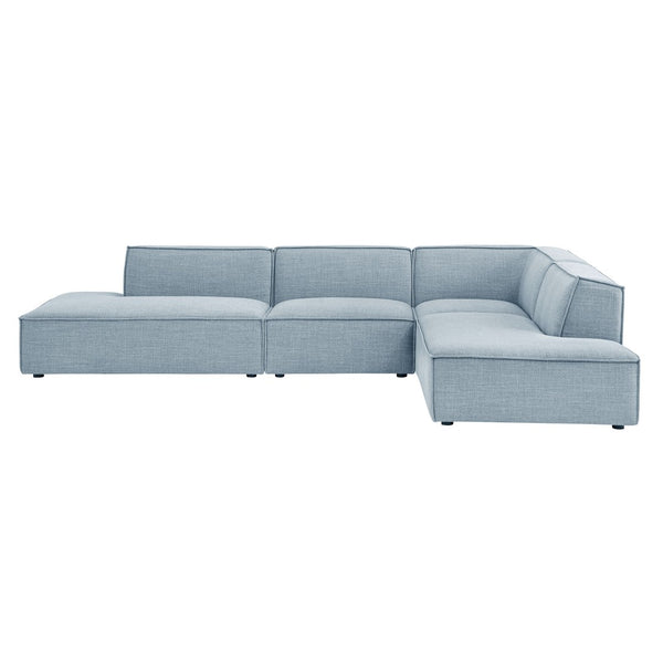 Modway Furniture Restore Modway Modular Corner Sectional with Stain Resistant Fabric and Pocket Coil Seating Sky EEI-7413-SKY