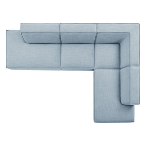 Modway Furniture Restore Modway Modular Corner Sectional with Stain Resistant Fabric and Pocket Coil Seating Sky EEI-7413-SKY