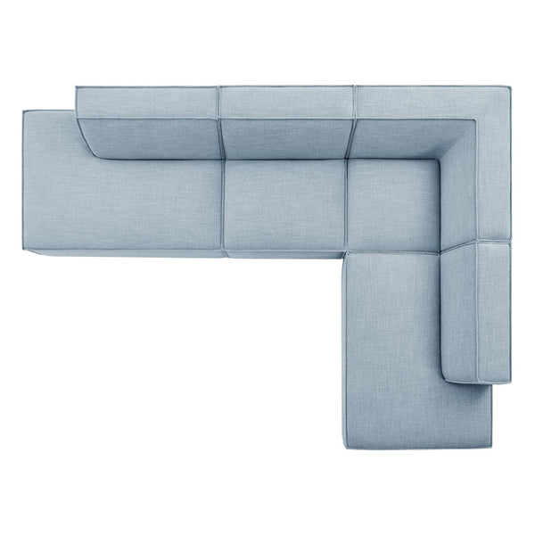 Modway Furniture Restore Modway Modular Corner Sectional with Stain Resistant Fabric and Pocket Coil Seating Sky EEI-7413-SKY