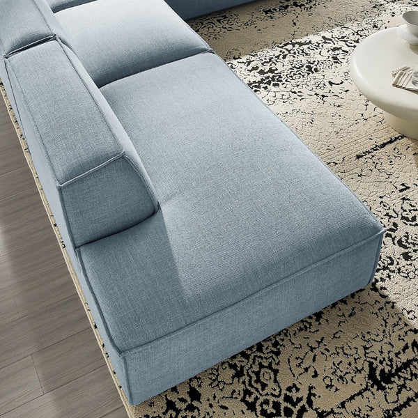 Modway Furniture Restore Modway Modular Corner Sectional with Stain Resistant Fabric and Pocket Coil Seating Sky EEI-7413-SKY