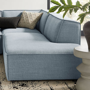 Modway Furniture Restore Modway Modular Corner Sectional with Stain Resistant Fabric and Pocket Coil Seating Sky EEI-7413-SKY