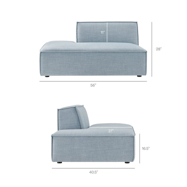 Modway Furniture Restore Modway Modular Corner Sectional with Stain Resistant Fabric and Pocket Coil Seating Sky EEI-7413-SKY