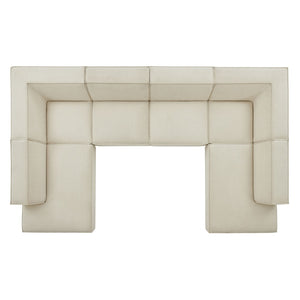 Modway Furniture Restore Modway Modular U-shaped Sectional with French Piping and Performance Upholstery Ecru EEI-7415-ECR