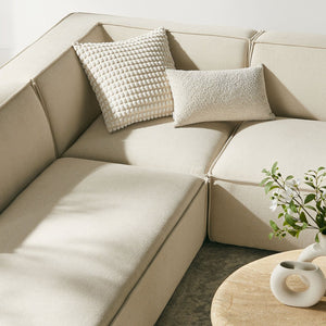 Modway Furniture Restore Modway Modular U-shaped Sectional with French Piping and Performance Upholstery Ecru EEI-7415-ECR