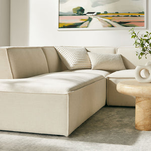 Modway Furniture Restore Modway Modular U-shaped Sectional with French Piping and Performance Upholstery Ecru EEI-7415-ECR