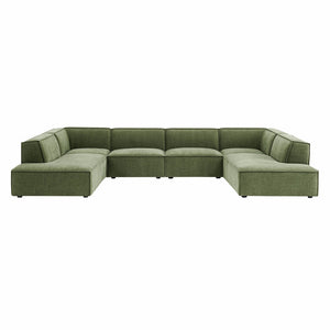 Modway Furniture Restore Modway Modular U-shaped Sectional with French Piping and Performance Upholstery Foliage EEI-7415-FOL