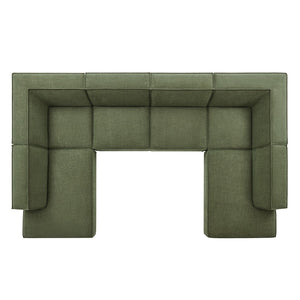 Modway Furniture Restore Modway Modular U-shaped Sectional with French Piping and Performance Upholstery Foliage EEI-7415-FOL