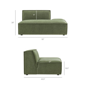 Modway Furniture Restore Modway Modular U-shaped Sectional with French Piping and Performance Upholstery Foliage EEI-7415-FOL