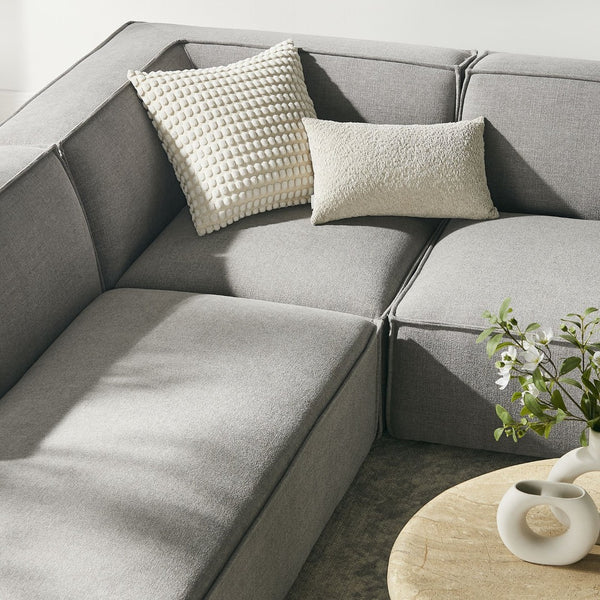 Modway Furniture Restore Modway Modular U-shaped Sectional with French Piping and Performance Upholstery Pewter EEI-7415-PEW