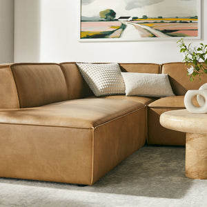 Modway Furniture Restore Modway U-shaped Sectional Sofa Vegan Leather Six Piece Modular Living Room Set Toast EEI-7416-TST