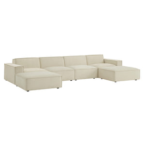 Modway Furniture Restore Modway Six Piece Modular Sectional with Stain Resistant Upholstery for Living Rooms Ecru EEI-7417-ECR