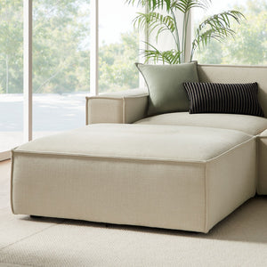 Modway Furniture Restore Modway Six Piece Modular Sectional with Stain Resistant Upholstery for Living Rooms Ecru EEI-7417-ECR