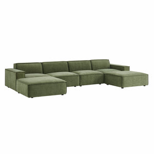 Modway Furniture Restore Modway Six Piece Modular Sectional with Stain Resistant Upholstery for Living Rooms Foliage EEI-7417-FOL