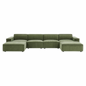 Modway Furniture Restore Modway Six Piece Modular Sectional with Stain Resistant Upholstery for Living Rooms Foliage EEI-7417-FOL