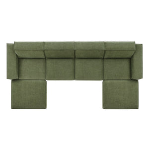 Modway Furniture Restore Modway Six Piece Modular Sectional with Stain Resistant Upholstery for Living Rooms Foliage EEI-7417-FOL