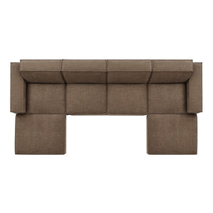 Modway Furniture Restore Modway Six Piece Modular Sectional with Stain Resistant Upholstery for Living Rooms Mocha EEI-7417-MOC