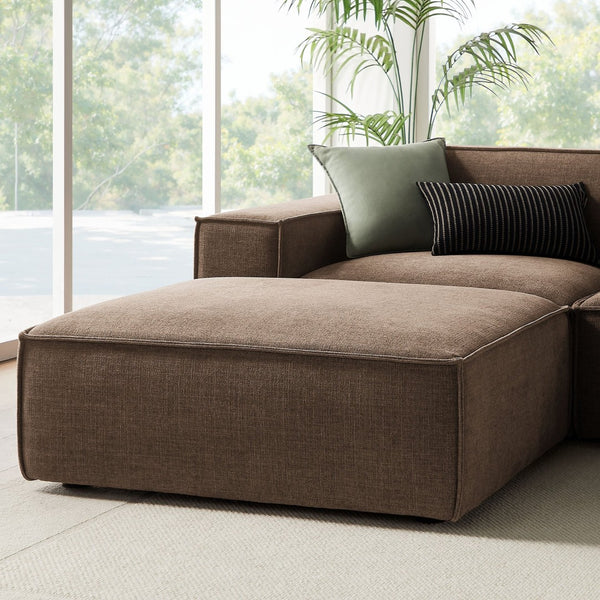 Modway Furniture Restore Modway Six Piece Modular Sectional with Stain Resistant Upholstery for Living Rooms Mocha EEI-7417-MOC