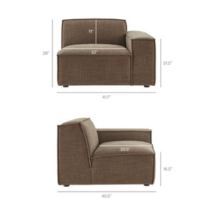 Modway Furniture Restore Modway Six Piece Modular Sectional with Stain Resistant Upholstery for Living Rooms Mocha EEI-7417-MOC