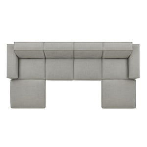 Modway Furniture Restore Modway Six Piece Modular Sectional with Stain Resistant Upholstery for Living Rooms Pewter EEI-7417-PEW