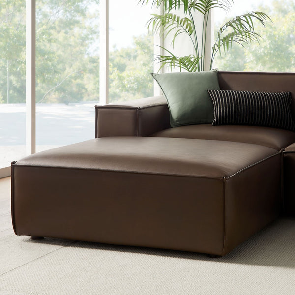 Modway Furniture Restore Modway 6 Piece Vegan Leather Sectional with Pocket Coil Seating for Living Rooms Espresso EEI-7418-ESP
