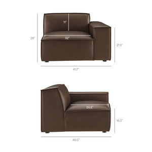 Modway Furniture Restore Modway 6 Piece Vegan Leather Sectional with Pocket Coil Seating for Living Rooms Espresso EEI-7418-ESP