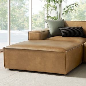 Modway Furniture Restore Modway 6 Piece Vegan Leather Sectional with Pocket Coil Seating for Living Rooms Toast EEI-7418-TST
