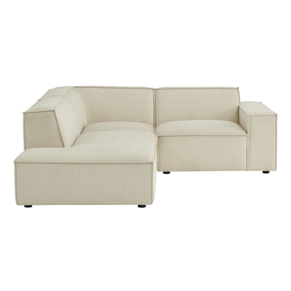 Modway Furniture Restore Modular L-shaped Sectional with French Piping and Stain-resistant Fabric Ecru EEI-7419-ECR