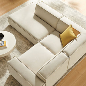 Modway Furniture Restore Modular L-shaped Sectional with French Piping and Stain-resistant Fabric Ecru EEI-7419-ECR