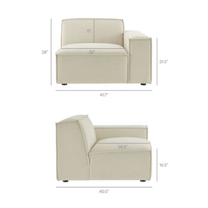 Modway Furniture Restore Modular L-shaped Sectional with French Piping and Stain-resistant Fabric Ecru EEI-7419-ECR