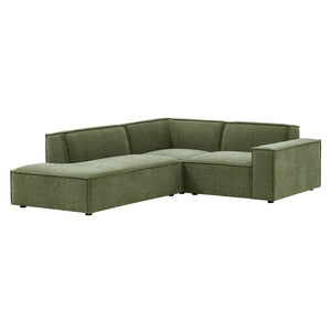 Modway Furniture Restore Modular L-shaped Sectional with French Piping and Stain-resistant Fabric Foliage EEI-7419-FOL