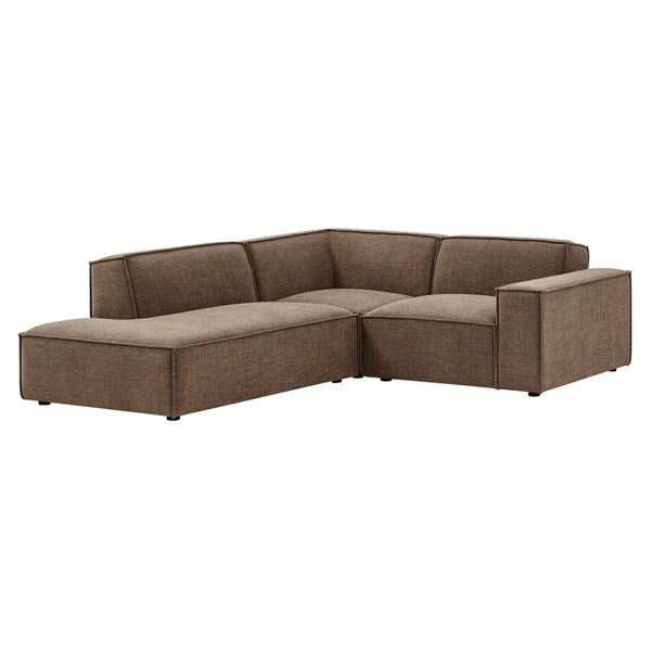 Modway Furniture Restore Modular L-shaped Sectional with French Piping and Stain-resistant Fabric Mocha EEI-7419-MOC