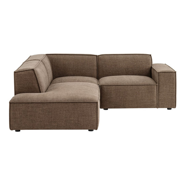Modway Furniture Restore Modular L-shaped Sectional with French Piping and Stain-resistant Fabric Mocha EEI-7419-MOC