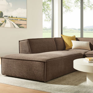 Modway Furniture Restore Modular L-shaped Sectional with French Piping and Stain-resistant Fabric Mocha EEI-7419-MOC