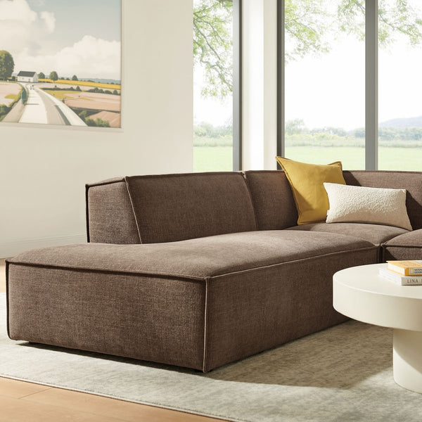 Modway Furniture Restore Modular L-shaped Sectional with French Piping and Stain-resistant Fabric Mocha EEI-7419-MOC