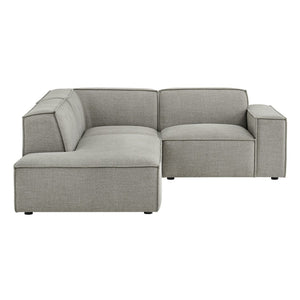 Modway Furniture Restore Modular L-shaped Sectional with French Piping and Stain-resistant Fabric Pewter EEI-7419-PEW